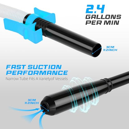 Portable Transfer Pump Battery Operated Electric Siphon Pump for Gas, Fuel, Diesel, Water Transfer 2.4 GPM Flow Oil Extractor, 47 Inches Hose-Easy to Use Hand Fuel Pump, Multi-Use Transfer Pump(Blue) - size: 1 Pack Blue