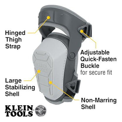 KLEIN TOOLS 60897 Knee Pads for Men and Women, Non-Marring, Heavy Duty Stabilizer Work Knee Pads, Adjustable Straps for Construction and Flooring - size: Non-Marring
