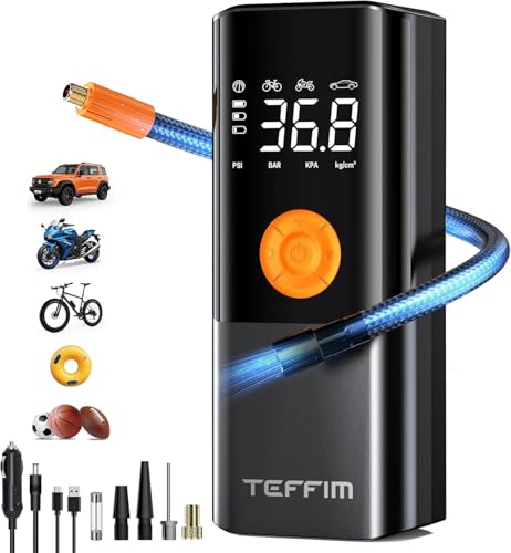 Tire Inflator Portable Air Compressor, Air Pump for Car with Pressure Gauge,Tire Inflator for Car Motorcycle Bike Pump