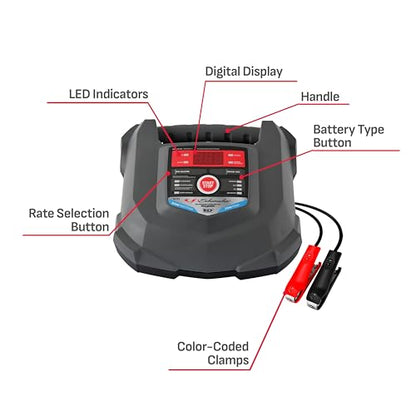 Schumacher Electric Car Battery Charger and Maintainer SC1280 4-in-1, 15 Amp, Fully Automatic for 6v and12v Automobile Batteries - Ideal for Motorcycles, Cars, Trucks, SUVs, Marine Batteries, and More - size: Battery Charger and Maintainer (Pack of 2)
