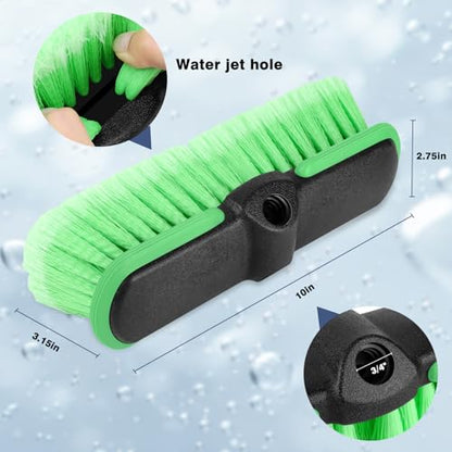 10“ Car Wash Brush Head, Scrub Brush Attachment for Extension Pole, Outdoor Cleaning Tool for Window, Wall, Floor, Deck, Patio - size: 1 Pack
