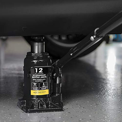 Torin 12 Ton (24,000 LBs) Hydraulic Car Bottle Jack for Auto Repair and House Lift, Black, AT91207AB