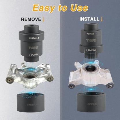 EVRBUL Upgraded Front/Rear Wheel Bearing Install and Removal Press Tool Kit Compatible with Polaris Sportsman XP 550 850 1000，Ranger 500 570 700 800 900 1000，RZR 570 900 1000, Scrambler 850 1000