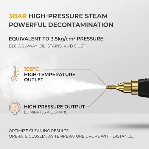 2500w Handheld High-Temperature Pressurized Steam Cleaner High Pressure Temperature Multi Purpose Heavy Duty Portable with Attachments for Car Engine Home Multi-surface 1000ml(White) - color: White