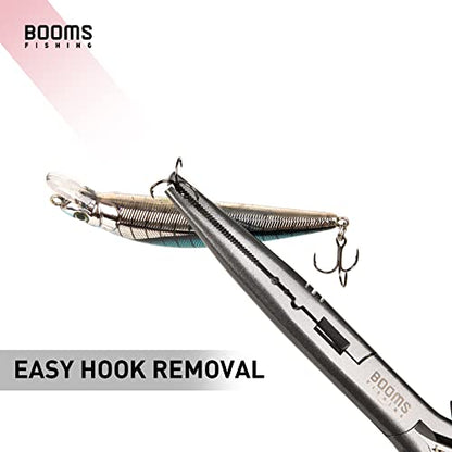 Booms Fishing F03 Needle Nose Fishing Pliers, 9" Fisherman's Pliers, Long Nose Hook Remover, Saltwater Resistant Fishing Gear, Red - color: 9"_red