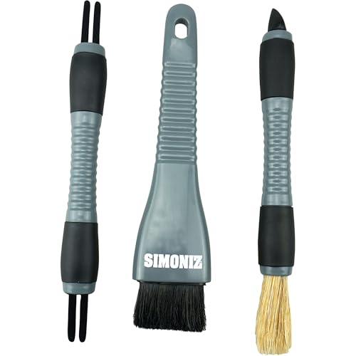 Simoniz 3-Pc. Detail Brush Set - Vent, Crevice, and Dash Detailers, Multi-Bristle
