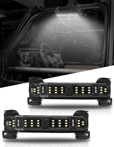 SUNPIE UTV Dome Light Battery Powered Upgrade Switch Wireless SXS Interior Lights Compatible with Polaris Can am Pioneer/Talon Kawasaki Mule/Teryx Arctic Cat ATV Truck Tractor for Night View - color: 2 PCs of White