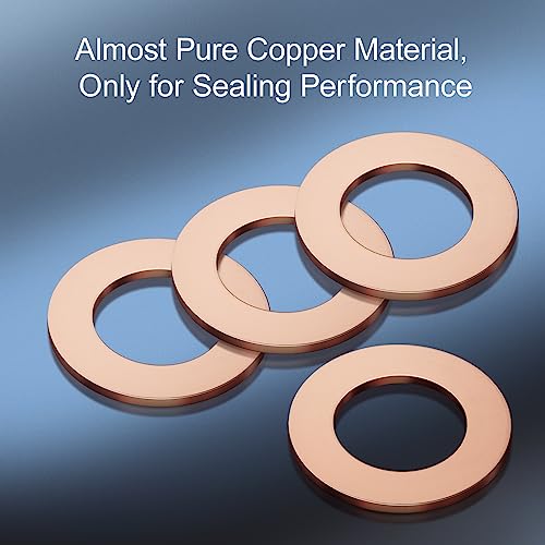 20PCS M14 Annealing Red Copper Oil Drain Plug Crush Washers Gasket Seal Ring - size: M14 Crush Washers
