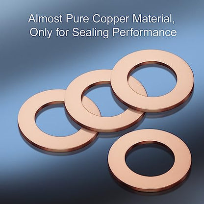 20PCS M14 Annealing Red Copper Oil Drain Plug Crush Washers Gasket Seal Ring - size: M14 Crush Washers