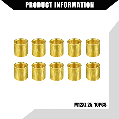 Outer Universal Spark Plug Thread Repair Tools Set with M12x1.25 Inner Thread Inser and M14x1.25 Tap/Engine Repair Tools/Durable/Gold Tone