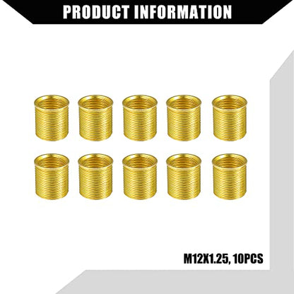 Outer Universal Spark Plug Thread Repair Tools Set with M12x1.25 Inner Thread Inser and M14x1.25 Tap/Engine Repair Tools/Durable/Gold Tone