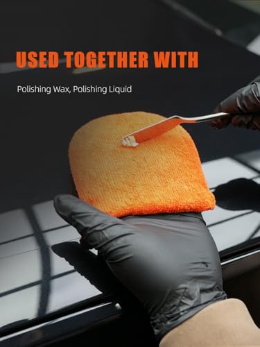 Microfiber applicator pad, Microfiber Sponge, SPTA 10Pcs Ultra-Soft Microfiber Wax Applicator Pads, Cleaning Pads with Finger Pocket Wax Applicator for Applying Wax, Sealants