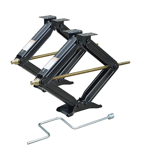 Bastion Distribution Two New 24" Scissor Jacks with Crank Handle | 5000 lbs Capacity | 4-24” Height | Spray-Tested Powder Coated | BJ-5000MSJ24 - size: 24" (Two Pack)