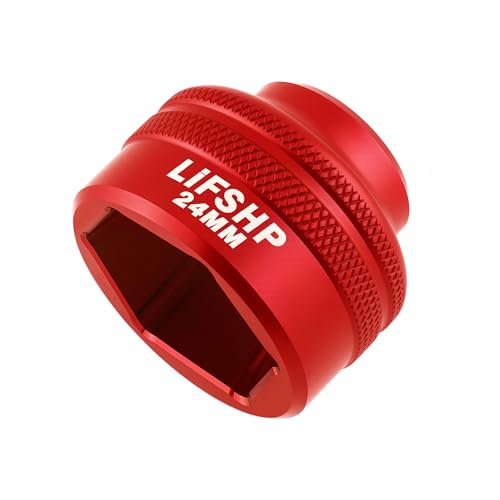 24MM Oil Filter Socket,3/8" Drive For BMW,Chrysler,Chevy,Dodge,and Other Vehicles Oil/Fuel Filter Removal Tool-Red - color: Red, size: 24MM