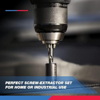 NEIKO 04206A Screw-Extractor Set, Broken Bolt Remover, Multispline and Spiral Extractors for Stripped Screws, Studs, Fittings, and Lugs, Left-Hand Drill Bits, 5/64" to 1/2", 35-Piece Set - size: 35 Piece, style: Extractor Set