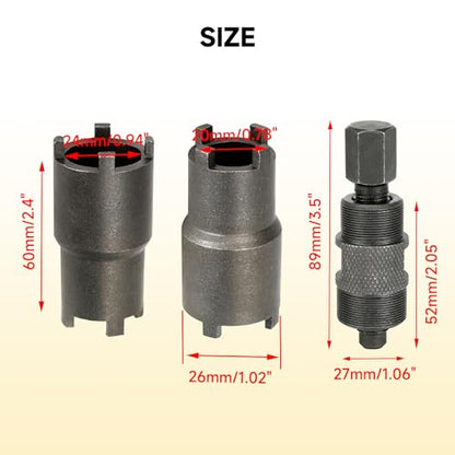 HIAORS GY6 Stator Magneto Flywheel Puller Removal Tool 24mm & 27mm and Clutch Lock Nut Spanner Tool Socket 20mm & 24mm for 50 125 150cc Motorcycle ATV Quad 4 Wheeler Pit Dirt Bike Scooter Parts