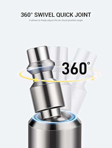 Dual Head Air Chuck Kit, 1/4" Female NPT Tire Chuck, 360° Swivel, 5 Pack | 5 Pack Set, 360° Swivel Air Chuck, 1/4" Female NPT, Brass Quick Plug, Fits Tire Inflators & Air Compressors - size: Upgrade