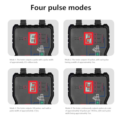 Fuel Injection Test Kit Fuel Pressure Diagnostic Tool for Fuel System Portable 4 Pulse Mode Automotive Injector Testing Kit