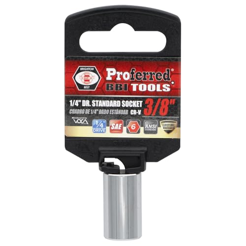S15012 1/4" Drive SAE Socket, 3/8" Standard 6 Point - size: 3/8 INCH, style: STANDARD
