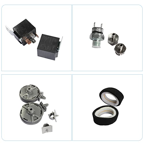 DICMIC 12V 444C 200 PSI Dual Value Pack Chrome Air Compressor for Auto/Motorcycle - size: 2Pcs