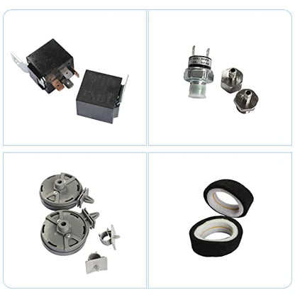 DICMIC 12V 444C 200 PSI Dual Value Pack Chrome Air Compressor for Auto/Motorcycle - size: 2Pcs