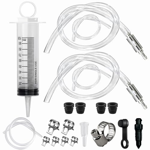2 Pack Brake Bleeder Hose - Hydraulic Disc Clutch Bleeding Kit - With 100ML Syringe, 19.68-inch Hose, One Way Brake Bleeder Valve - for Motorcycle Scooters Quads Brake System Repair Maintenance