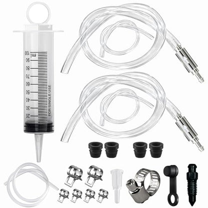 2 Pack Brake Bleeder Hose - Hydraulic Disc Clutch Bleeding Kit - With 100ML Syringe, 19.68-inch Hose, One Way Brake Bleeder Valve - for Motorcycle Scooters Quads Brake System Repair Maintenance