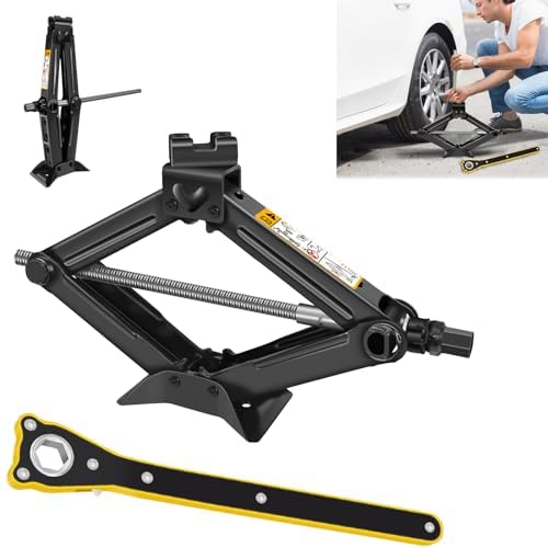 Banas 1-Pack Scissor Jack Car Jack 2 Ton, Automotive Jack Tool Kit with Ratchet Wrench Saving Strength Design, Universal Car Emergency Kit, Portable Tire Change Kit Car Tire Jack for Autos/SUV/MPV - size: 1-Pack Scissor Jack 2 Ton