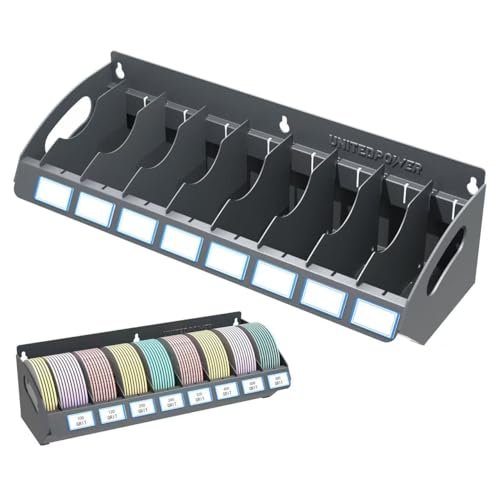 UNITEDPOWER Sanding Discs Holder, 8 Slots Wall Mount Metal Sandpaper Storage Rack for Workshop, Shed, Garage Classified Organization, Fit Most of Sandpaper