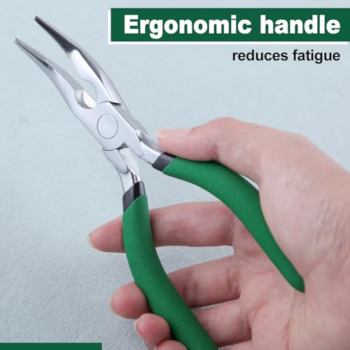 6 Inch Mini Bent Nose Pliers with Cutter Carbon Steel - style: Bent Nose Pliers