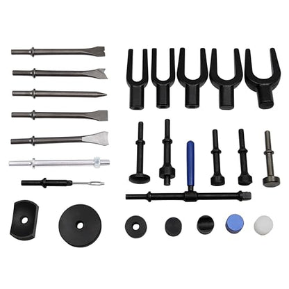 27PCS Air Hammer Kit, Pneumatic Hammers 2500 BPM, Air Hammer Piece Chisel Set with Carrying Case & Gloves - style: 27 PCS