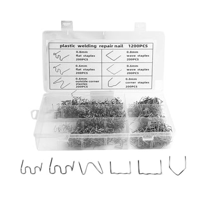 Osilly 1200PCS Car Plastic Hot Staples Welding Rods, Wave Shape Bumper Dashboard Plastic Welding Wire for Machine Repair, Auto Welder Staple Kit with Storage Box, Universal for Vehicles - size: 1200PCS