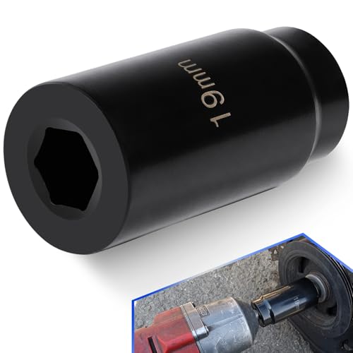 77080 Harmonic Balancer Socket Tool for Honda 19mm Crank Bolt Socket, 3 Times Momentum Power of Standard Impact Socket with Deep Counter-Weighted Design for Stronger Torque - size: 19mm