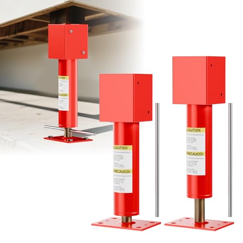 4x4 Screw Jack Post,Adjustable Floor Jacks 12" - 16" Height Range,24700 lbs Max Load Capacity Lumber Jack,Temporary House Jacks for Leveling Crawlspace,Basement Shore Beam Foundation Repair(2 Pack) - color: 4x4-2 Pack