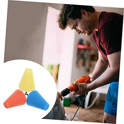 Happyyami 4sets Car Wheel Buffing Sponge Pads Cone Shaped Polishing Tool for Electric Drill for Mudguards Rims Durable Reusable Upgrade Wheel Polishing Kit for Cars Motorcycles 3pcs*4