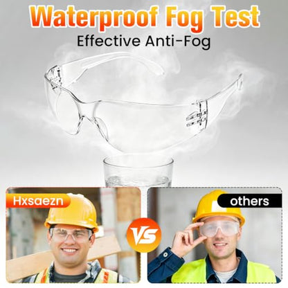 30 Pack Anti-Fog Safety Glasses for Men & Women, ANSI Z87.1 Certified Clear Protective Eyewear with Scratch & Impact Resistant Lenses, Lightweight for Construction, Lab, Manufacturing