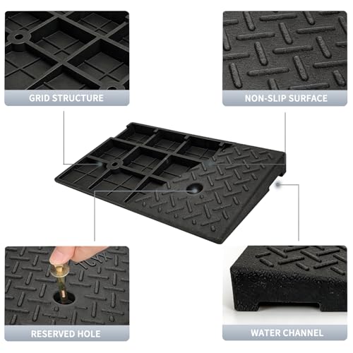 Curb Ramps for Driveway Curb Ramp 2.8 Inch Rise 2 Pack Threshold Ramp for Low Cars Ramps for Lawn Mower to Shed 7000lbs Load Capacity - size: 2.8''Height