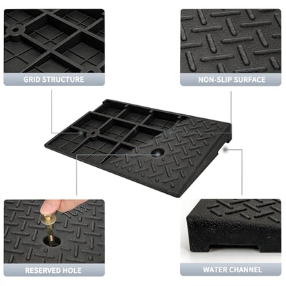 Curb Ramps for Driveway Curb Ramp 2.8 Inch Rise 2 Pack Threshold Ramp for Low Cars Ramps for Lawn Mower to Shed 7000lbs Load Capacity - size: 2.8''Height