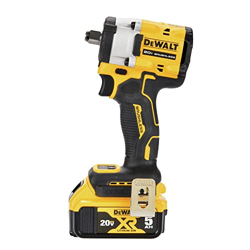 DEWALT DCF921P2 ATOMIC 20V MAX* 1/2 in. Cordless Impact Wrench with Hog Ring Anvil Kit | 300 Ft-Lbs Fastening/450 Ft-Lbs Breakaway, 4 Speeds, Kit: DCF921, DCB115, 2) DCB205 5ah