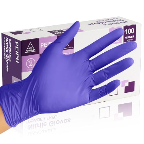 PElPU Nitrile Gloves, Disposable cleaning, Powder Free, Latex Free, Non-Sterile Protective Gloves - size: X-Large (Pack of 100)