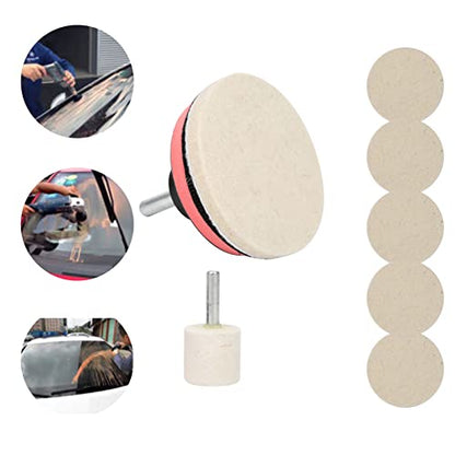 Ejoyous Glass Polishing Kit, Car Windscreen Scratch Remover Window Repair Tool 100g Cerium Oxide Powder Wheel Polishing Pad Kit for Windshield