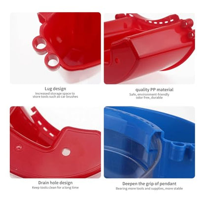 Universal Bucket Organizer Car Detailing Tool Kit Includes Towels, Brushes Mitts Fast Easy Installation External Hanging Wash Bucket Storage