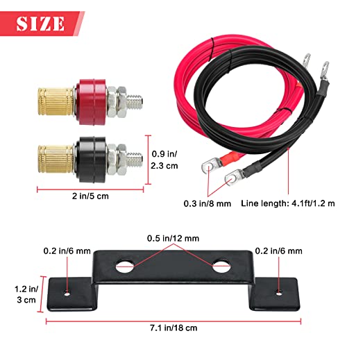 Battery Jump Post, Briidea Battery Remote Charging Tool Jumper Terminals Relocation Kit Work for UTV ATV Car Trucks RV Tractor Boat