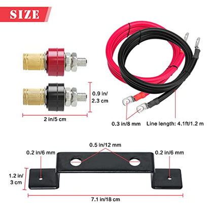 Battery Jump Post, Briidea Battery Remote Charging Tool Jumper Terminals Relocation Kit Work for UTV ATV Car Trucks RV Tractor Boat