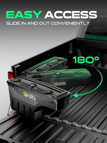 YHTAUTO Driver Side Truck Bed Storage Tool box Compatible with 2015-2023 Chevrolet Colorado & GMC Canyon, 2019-2021 Fits 74" Bed, Lockable Swing Waterproof Wheel Well Toolbox - size: Driver Side, style: 2015-2021