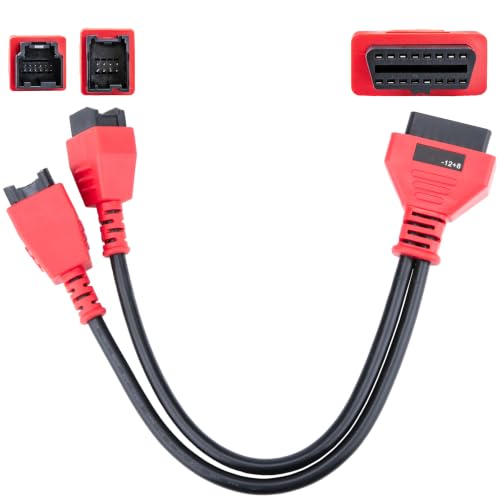 12+8 Pin Connector to OBD2 Adapter, Secutiry Gateway Bypass Cable, 12+8 Cable Suitable for Chrysler SGW Equipped FCA Vehicles for Diagnostic, Fit for Scanners MK808 MK808S MX808 MS906 Pro MS908S - size: 1.2 FT