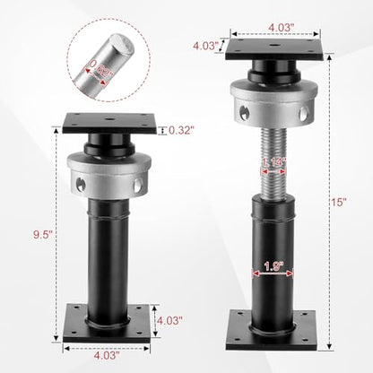 House Floor Jack, 9.5-15" Screw Jack Home Leveling, 22,046LBS Load Capacity | Heavy-Duty Basement Floor Jack for Crawl Space Home Leveling, Stair Support, Beam & Floor Sagging Repair, 1 PCS Black - size: 1 PCS