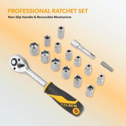 TOLSEN Tool Set Home Mechanic Tool Kit, Screwdriver,Hammer, Ratchet, Drill Bits,Hex Key,Tape Measure,Toolbox Storage Case, Hand Household Tool Set for College,Starter,Beginner - size: 89 PCS