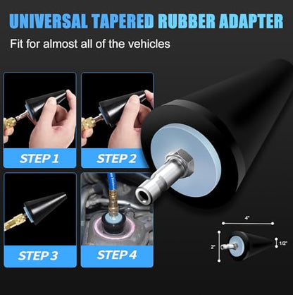 JIFETOR Radiator Coolant Refill Cooling System Vacuum Purge Tool Kit Blue | Universal Automotive Water Tank Pneumatic Vacuum Antifreeze Change Filler Set Tapered Adapter Case Hose for Car Van SUV Truck - color: Blue Case