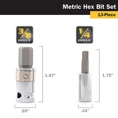 Titan 16112 Metric Hex Bit Set, 13 Piece (13 Piece Metric Hex Bit Set) - style: Standard